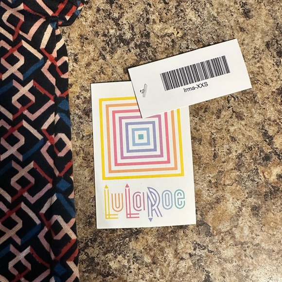 NWT Lularoe Irma Shirt XXS High Low Tunic T-shirt Oversize Black Blue Red - Picture 5 of 16